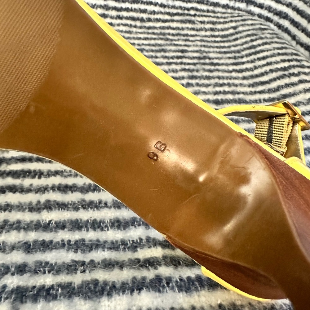 Talbots Yellow Ankle-Strap Flower Detail Sandals - Picture 9 of 10